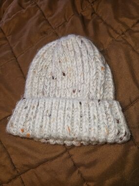 Speckled Ivory Knit Beanie